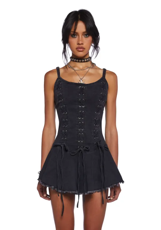 Little Miss Attitude Mini Dress - Black sold by Dolls Kill