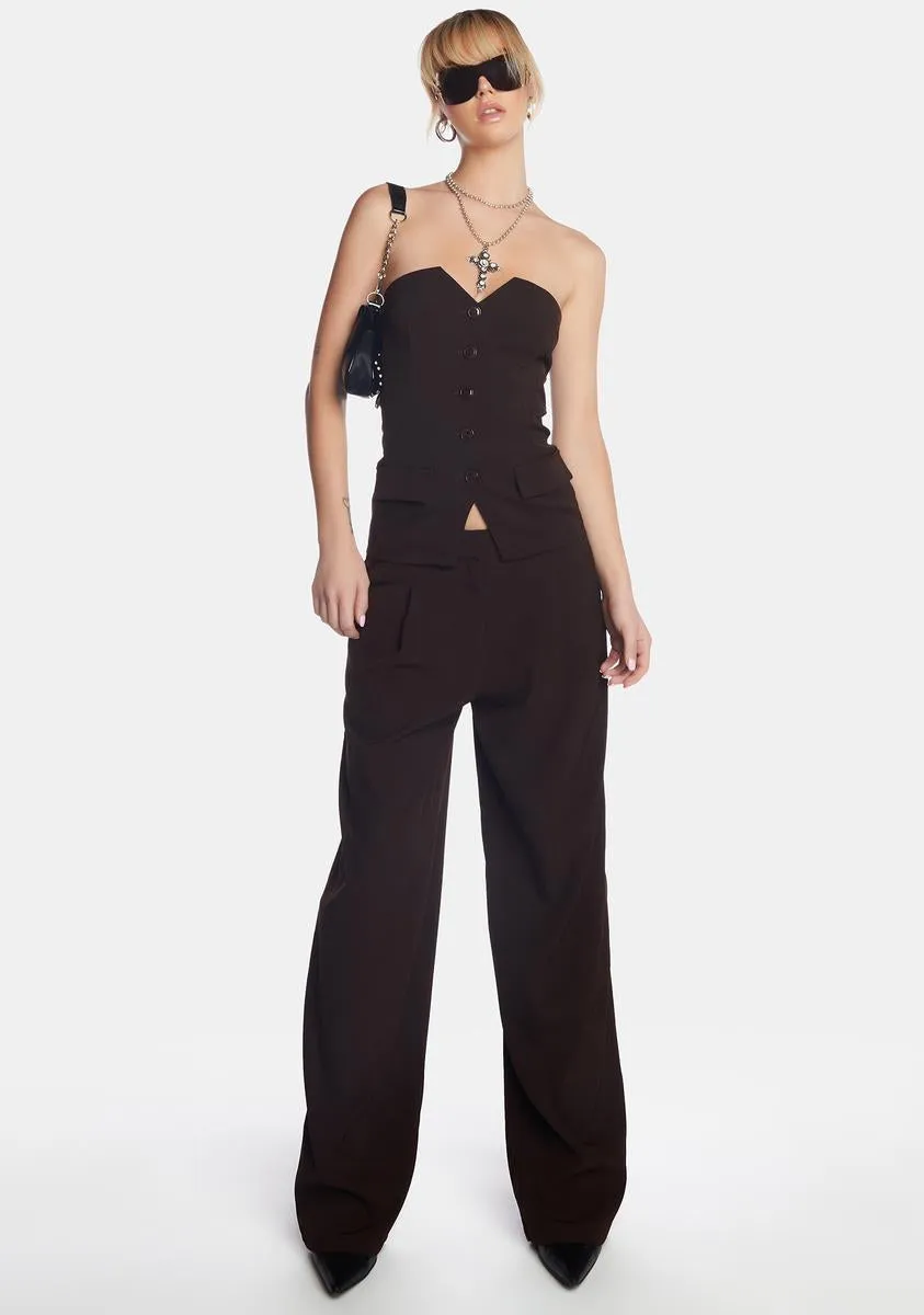 Cappuccino Sabara Wide Leg Trousers sold by Dolls Kill product image thumbnail 2