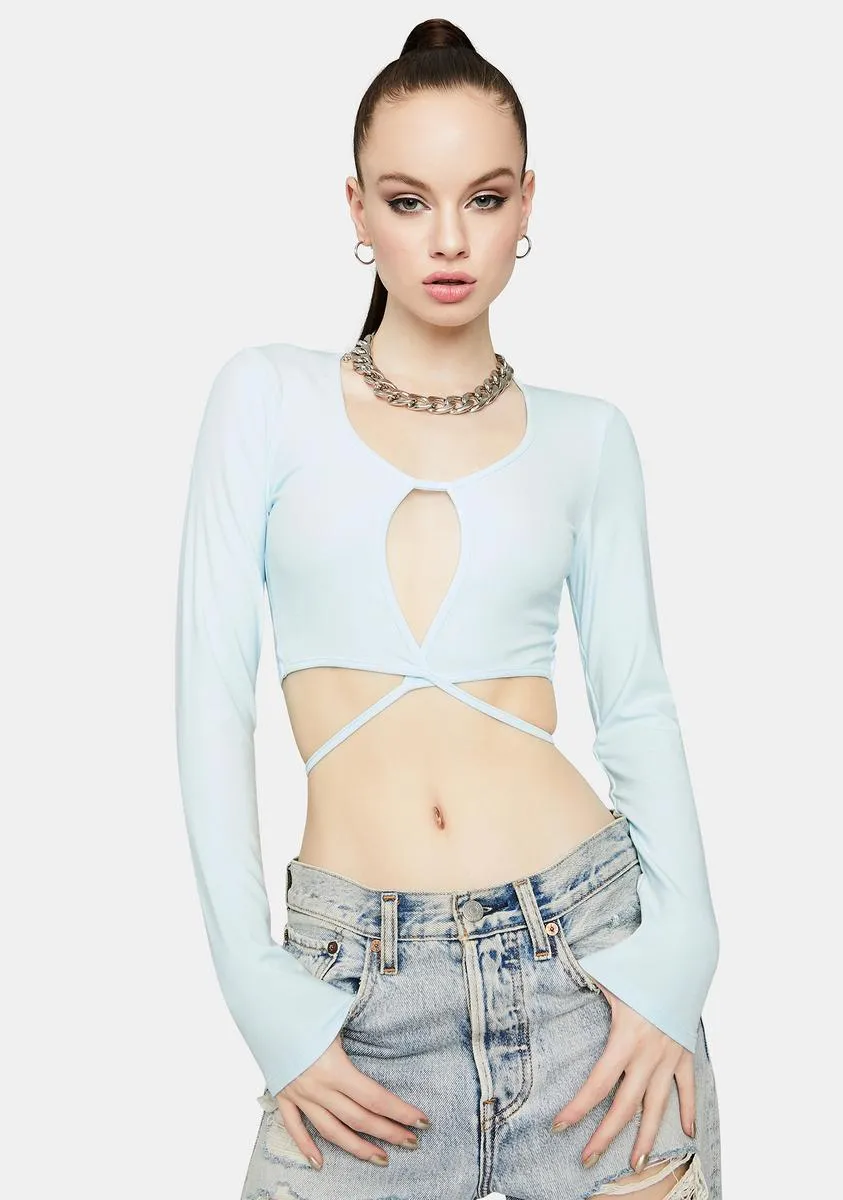 Sky Rude Girl Keyhole Crop Top sold by Dolls Kill