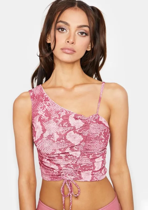 Pink Snake Vayda Crop Top sold by Dolls Kill