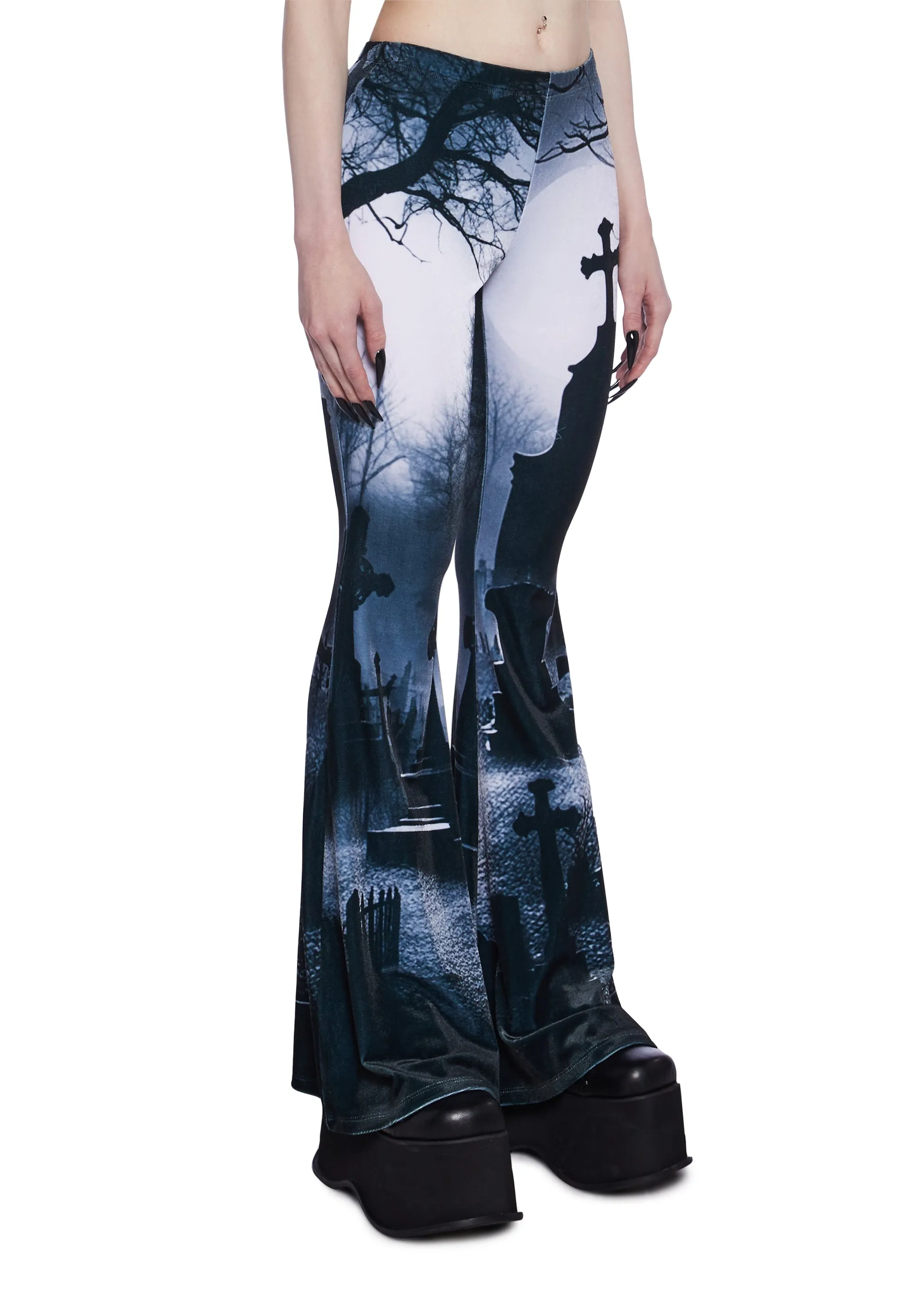 Spooky Sanctuary Flare Pants sold by Dolls Kill product image thumbnail 2