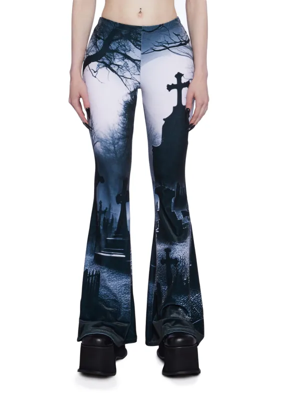 Spooky Sanctuary Flare Pants sold by Dolls Kill