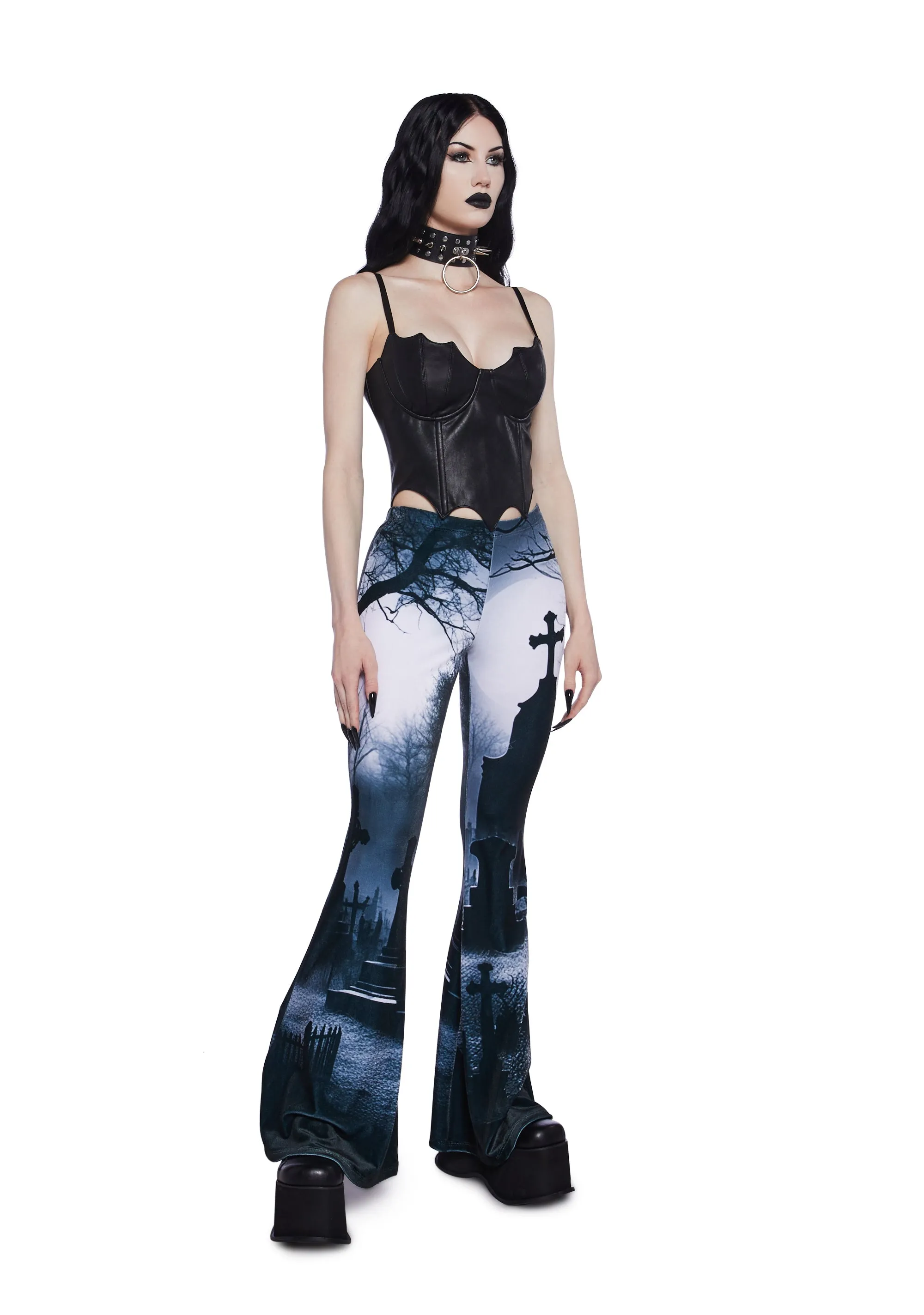 Spooky Sanctuary Flare Pants sold by Dolls Kill product image thumbnail 3
