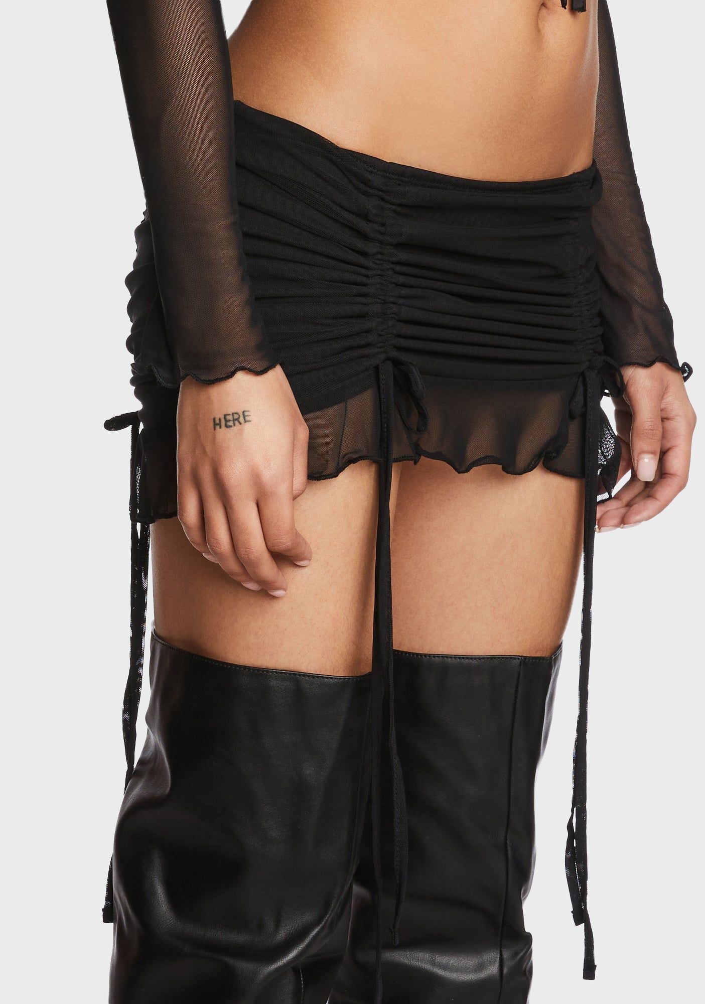 Gathered Mesh Mini Skirt sold by Dolls Kill product image thumbnail 5