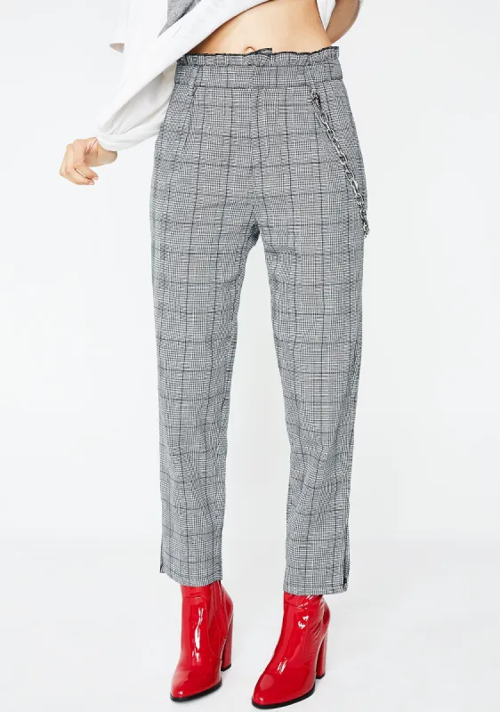 Move Along Ruffle Plaid Pants sold by Dolls Kill