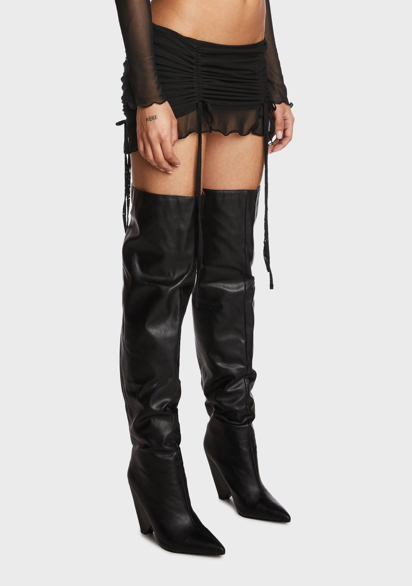 Gathered Mesh Mini Skirt sold by Dolls Kill product image thumbnail 3