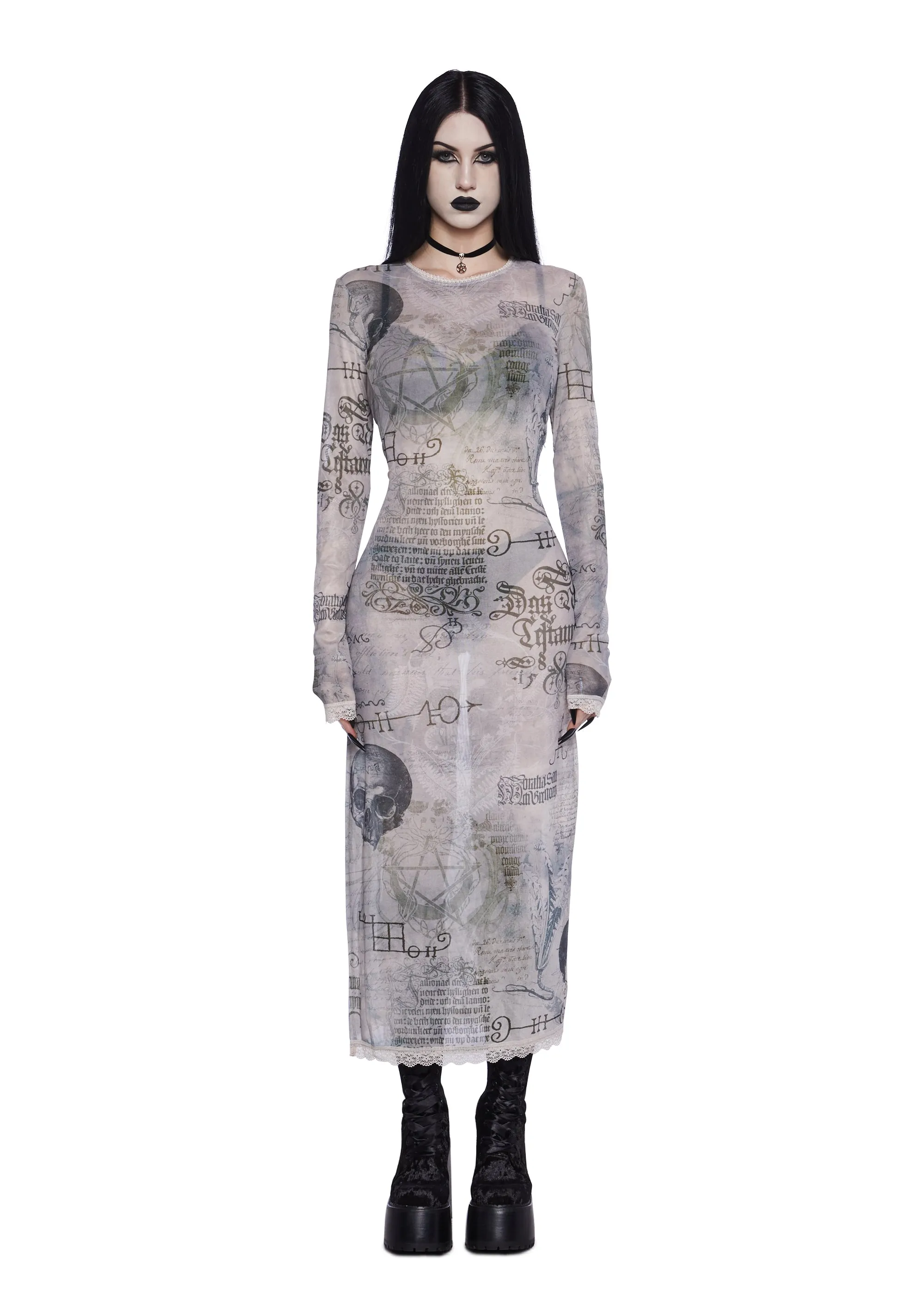 Simple Tricks Mesh Maxi Dress sold by Dolls Kill