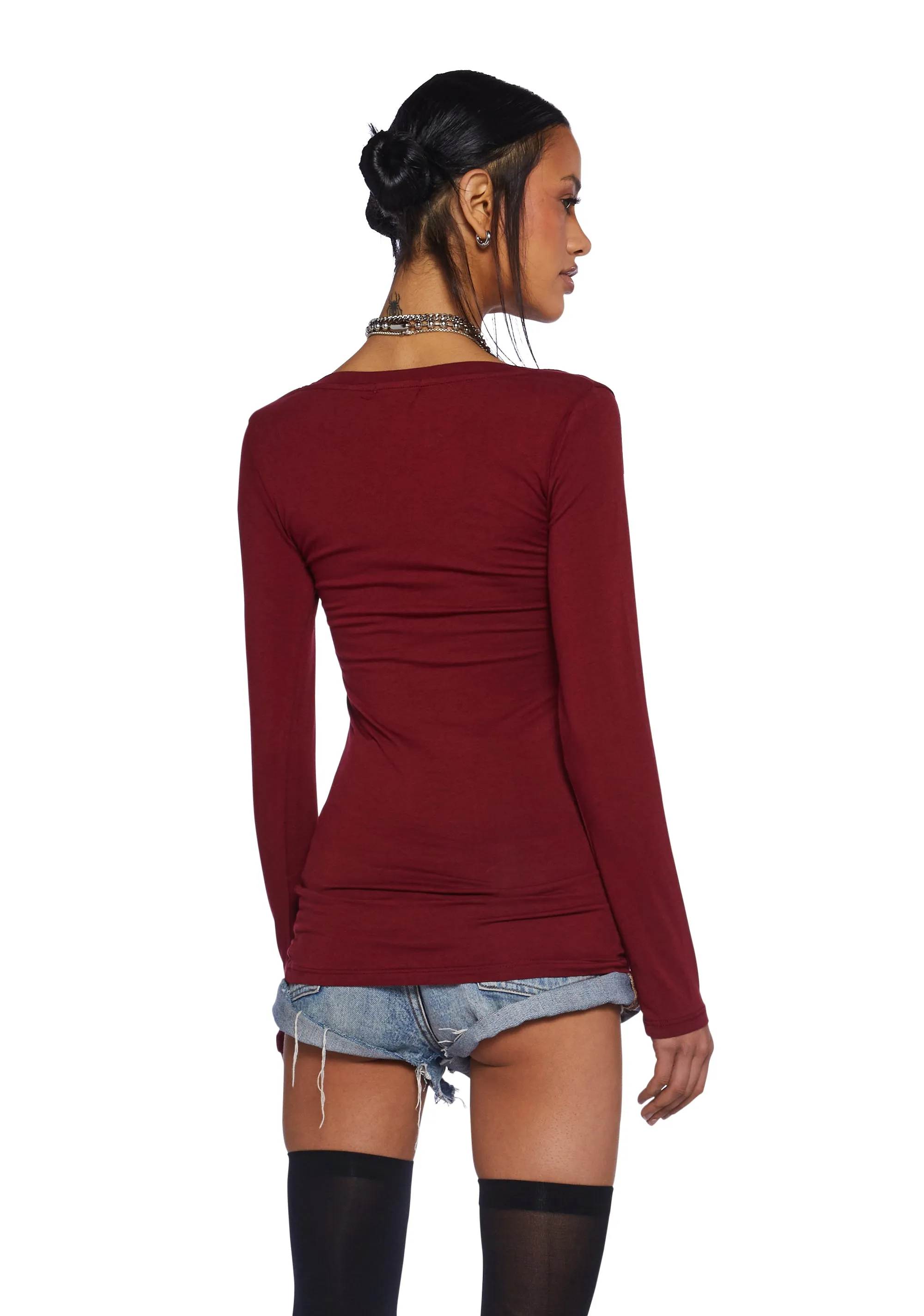 Casual Meetups Long Sleeve Top - Red sold by Dolls Kill product image thumbnail 2