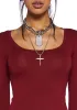 Casual Meetups Long Sleeve Top - Red sold by Dolls Kill