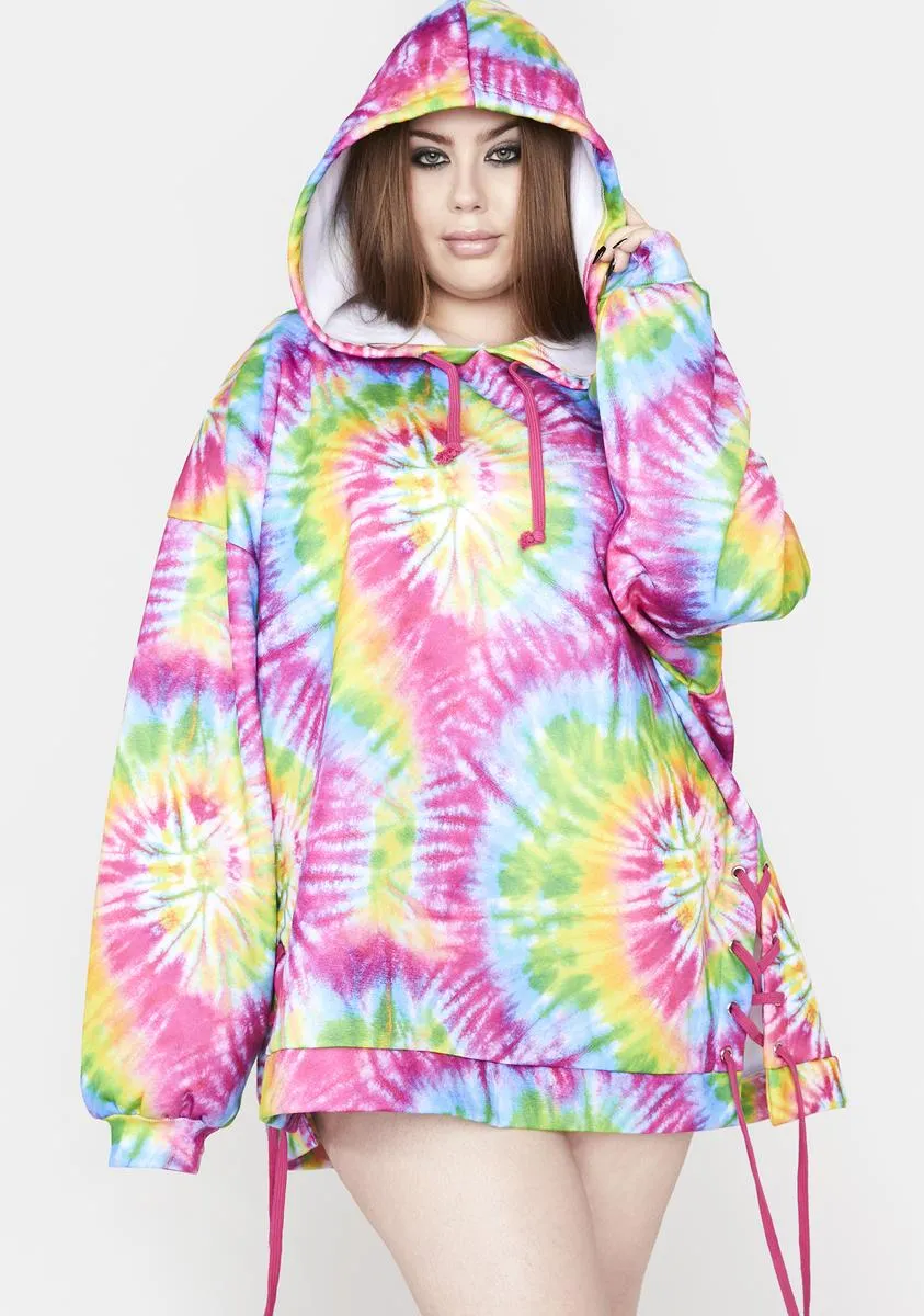 Plus Prismatic Dream Oversized Hoodie sold by Dolls Kill