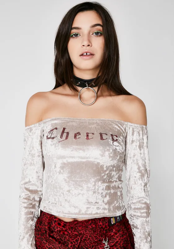Sweet Cherry Velvet Top sold by Dolls Kill