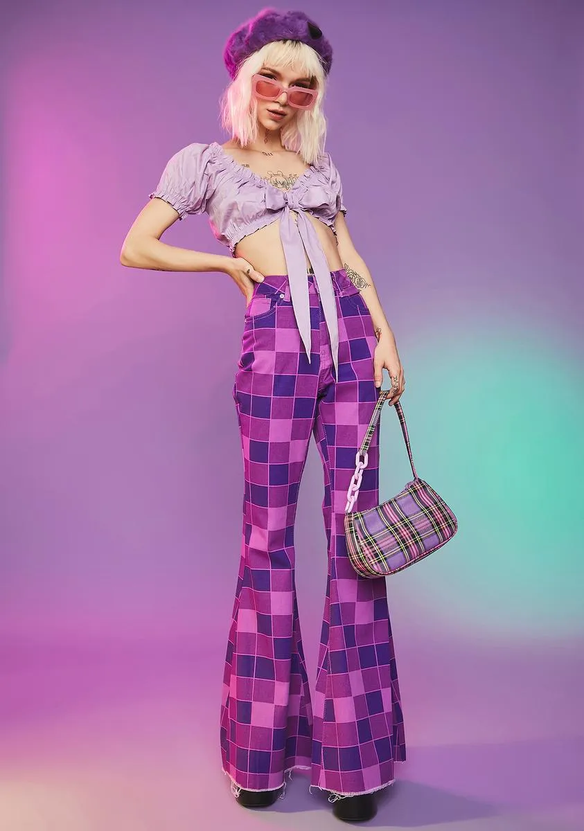Lilac Secret Vibes Tie Crop Top sold by Dolls Kill product image thumbnail 3