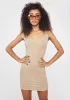 Tan Cross Back Mini Dress sold by Dolls Kill