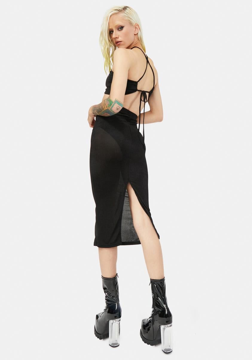 Noir Skip The Line Skirt Set sold by Dolls Kill product image thumbnail 4