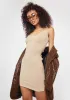 Tan Cross Back Mini Dress sold by Dolls Kill