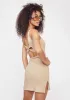 Tan Cross Back Mini Dress sold by Dolls Kill