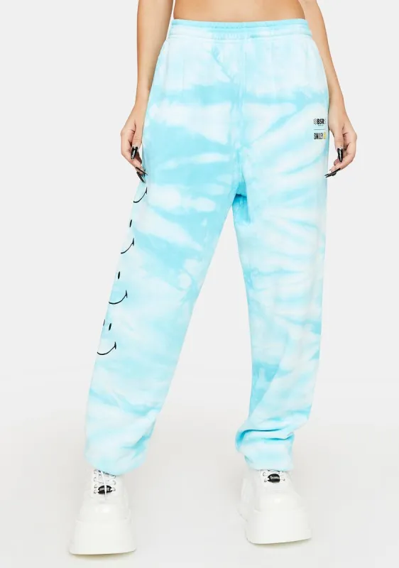 Smiley Embroidered Sweatpants sold by Dolls Kill