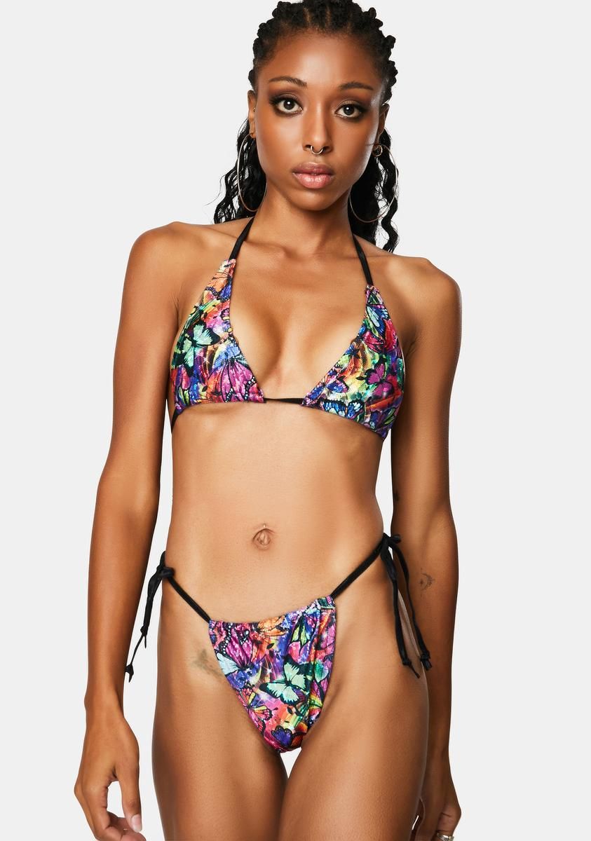 Rainbow Butterfly Kini Set sold by Dolls Kill