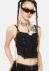 Angled Washed Denim Corset Top sold by Dolls Kill