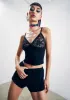 Angled Washed Denim Corset Top sold by Dolls Kill