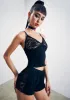 Angled Washed Denim Corset Top sold by Dolls Kill
