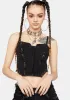 Angled Washed Denim Corset Top sold by Dolls Kill