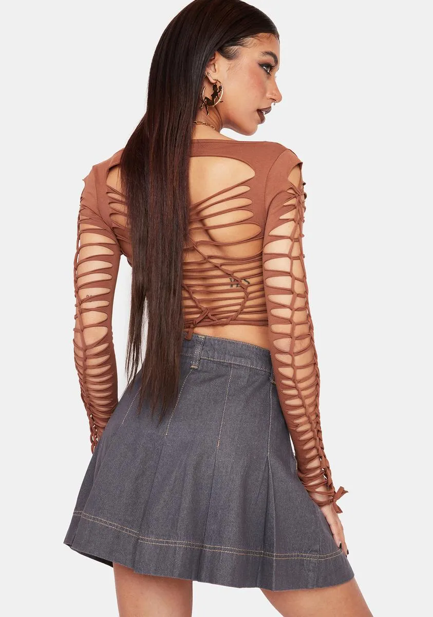 Smokin' Goal Seeker Denim Skirt sold by Dolls Kill product image thumbnail 4