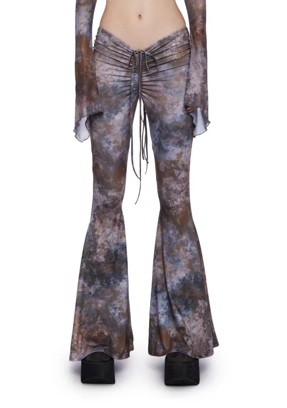Fader V-Cut Washed Bell Bottoms - Rust sold by Dolls Kill