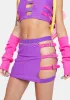 Neon Dimensions Buckle Skirt sold by Dolls Kill