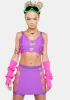 Neon Dimensions Buckle Skirt sold by Dolls Kill