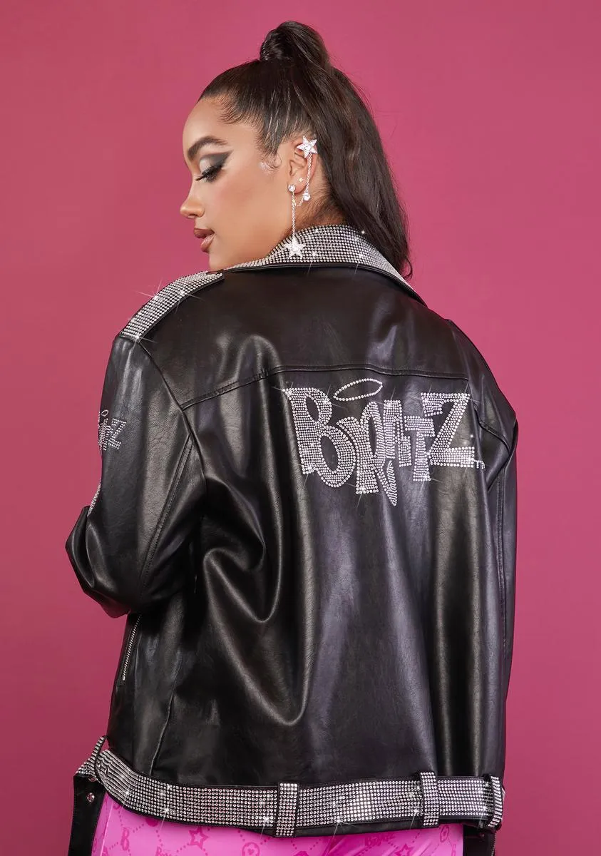 Plus Glam Rock Rhinestone Moto Jacket sold by Dolls Kill product image thumbnail 4