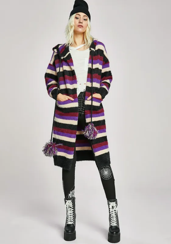 Cozy Town Stripe Cardigan sold by Dolls Kill