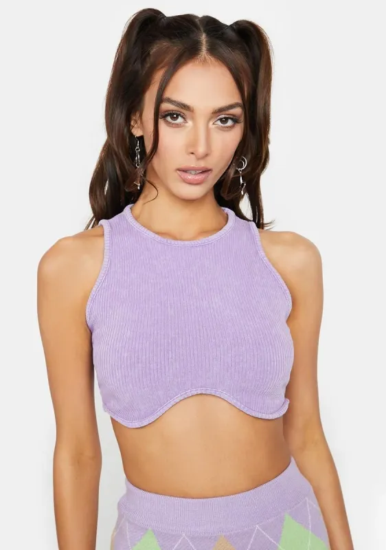 Lavender Better In Time Crop Top sold by Dolls Kill