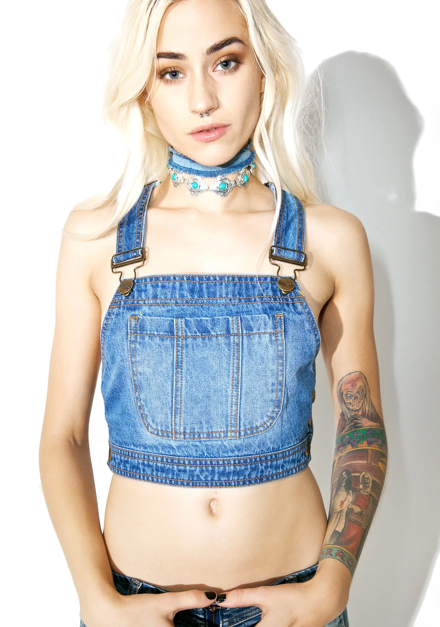 Linnia Denim Crop Top sold by Dolls Kill product image thumbnail 3