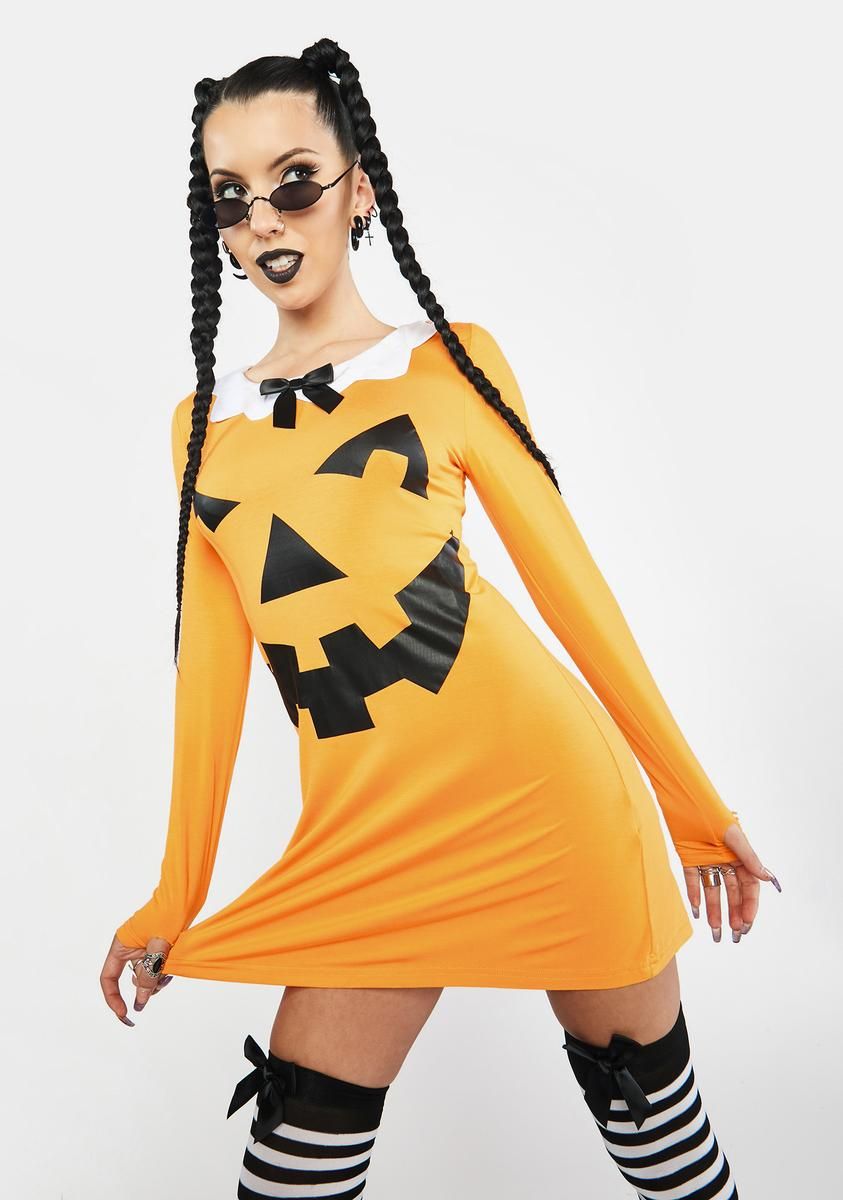 Carve A Smile Pumpkin Mini Dress sold by Dolls Kill product image thumbnail 2