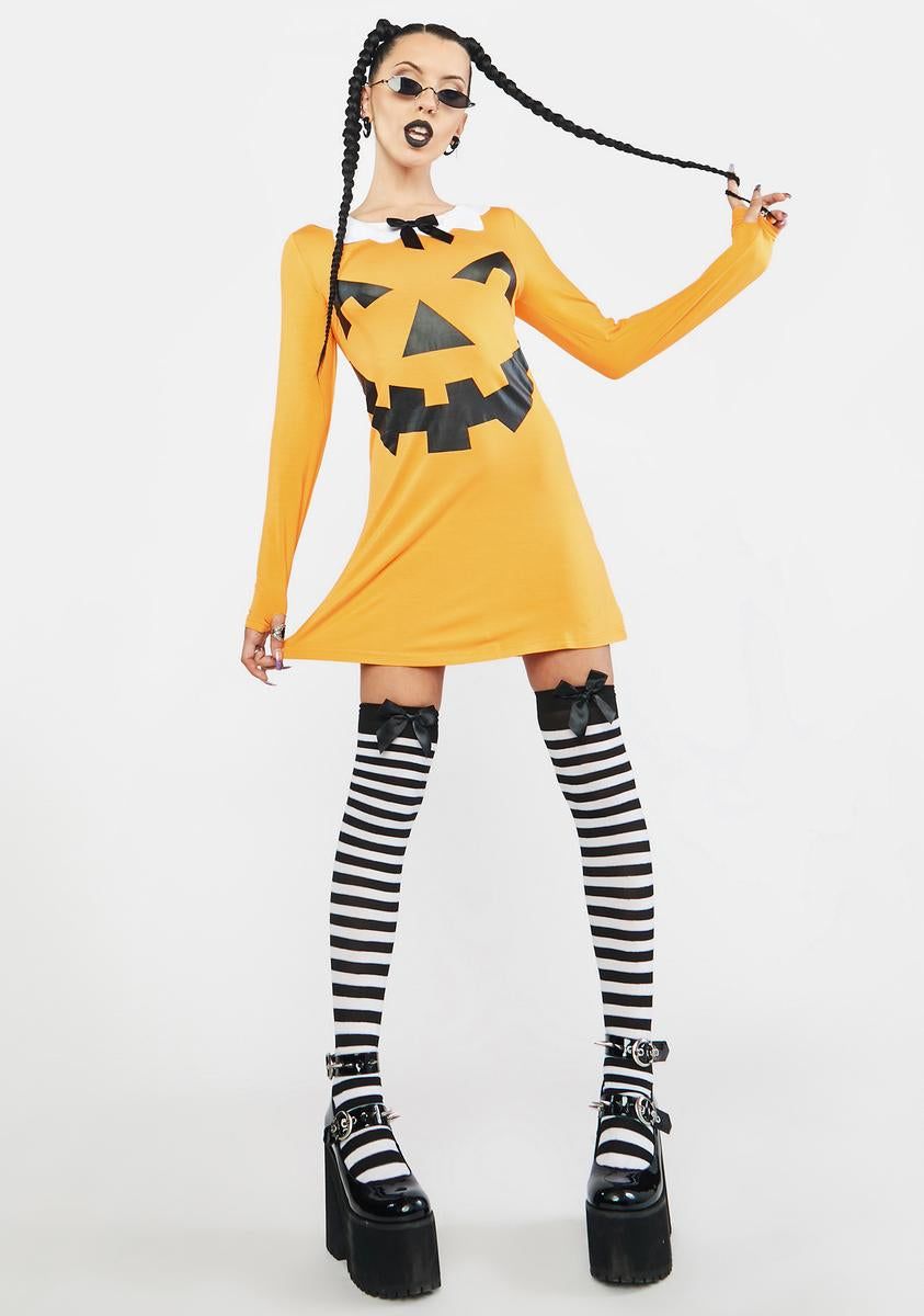 Carve A Smile Pumpkin Mini Dress sold by Dolls Kill product image thumbnail 3