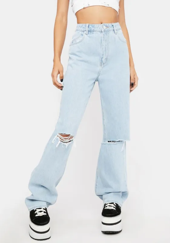 Holiday Blue Heidi Wide Leg Jeans sold by Dolls Kill