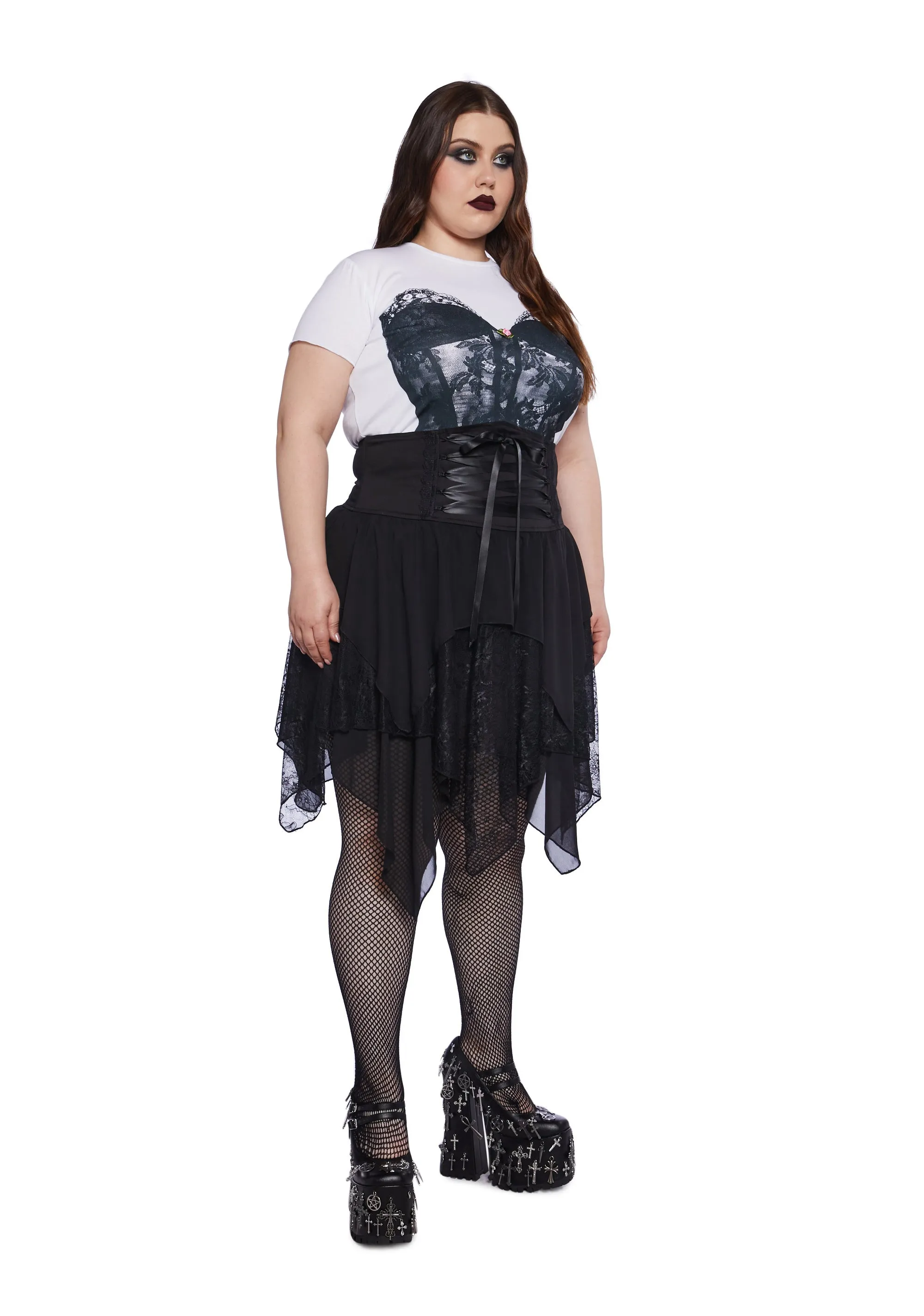 Plus Secretly Spellbound Waist Cinching Skirt sold by Dolls Kill product image thumbnail 2