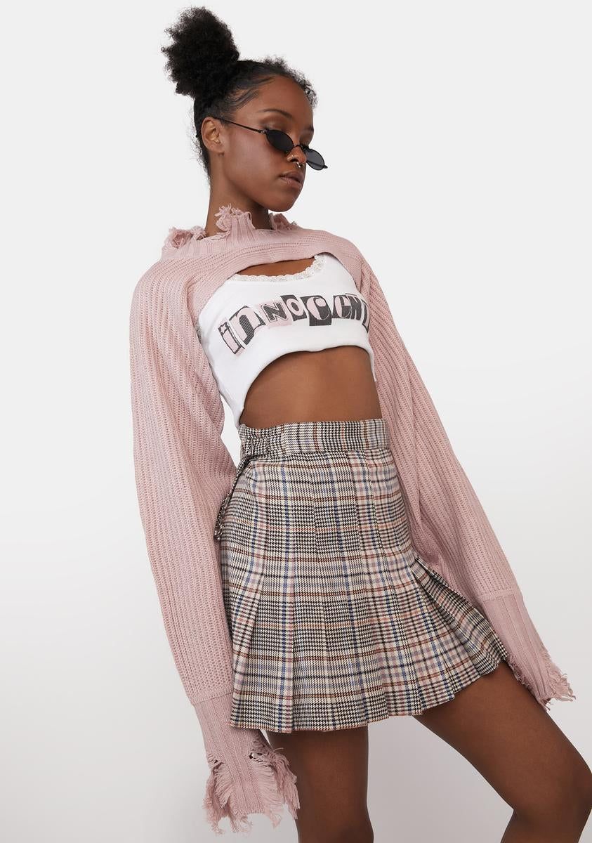 Mauve For A While Now Distressed Shrug sold by Dolls Kill product image thumbnail 2