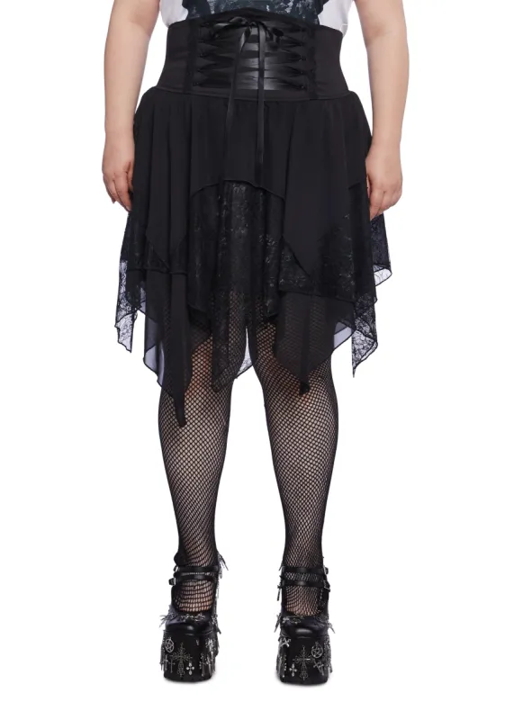 Plus Secretly Spellbound Waist Cinching Skirt sold by Dolls Kill