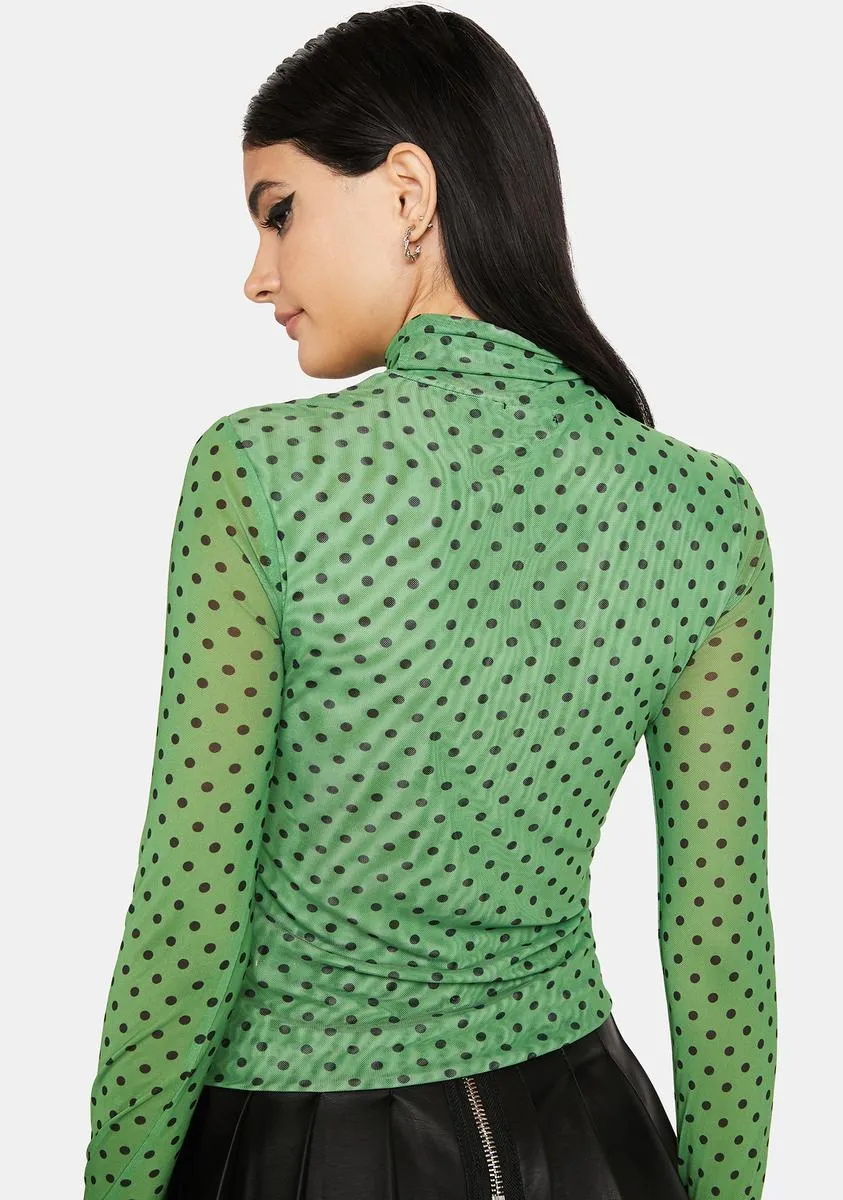 Vert Dawn Polka Dot Mesh Bodysuit sold by Dolls Kill product image thumbnail 4
