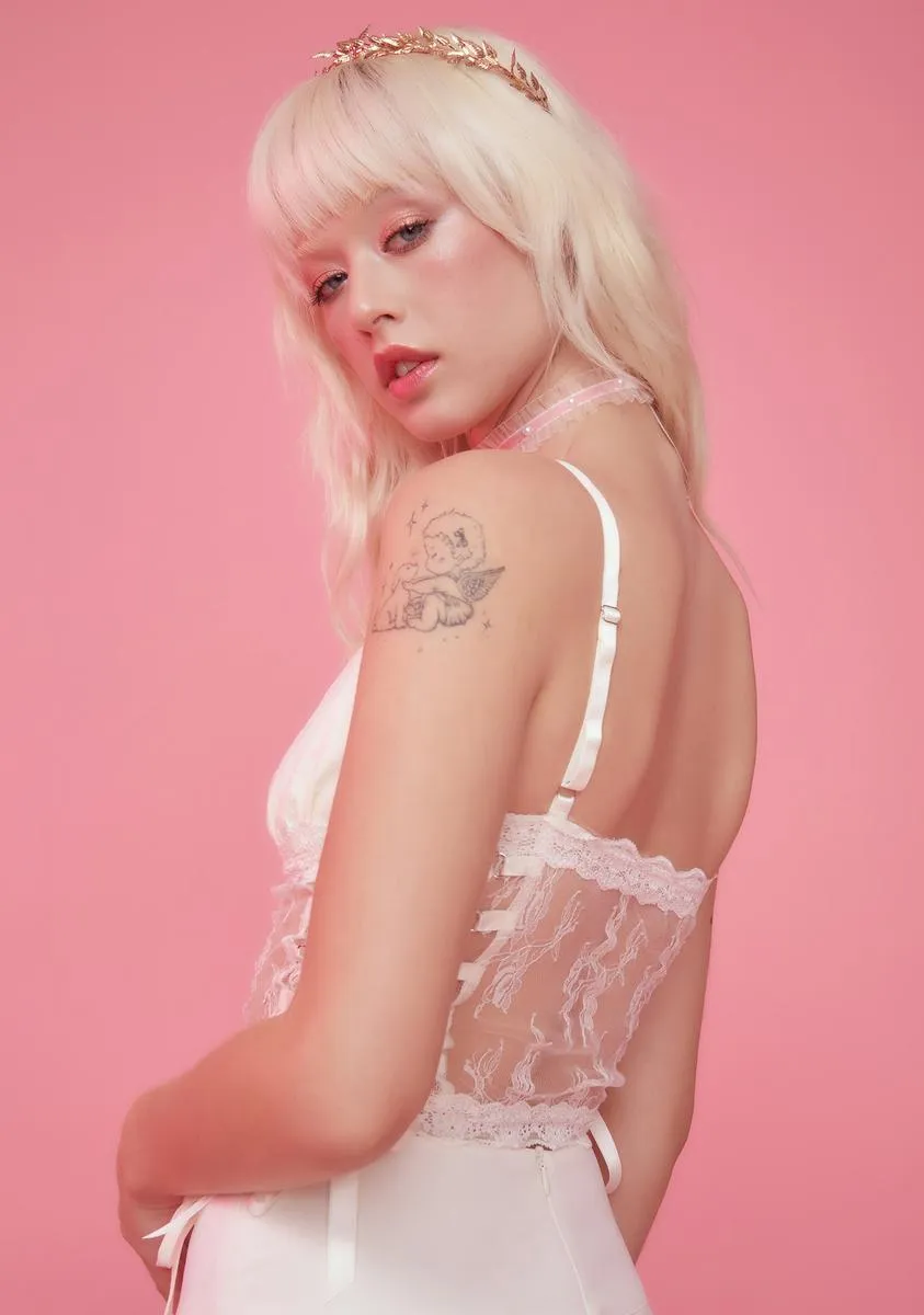 First Woman Sheer Lace Crop Top sold by Dolls Kill product image thumbnail 2