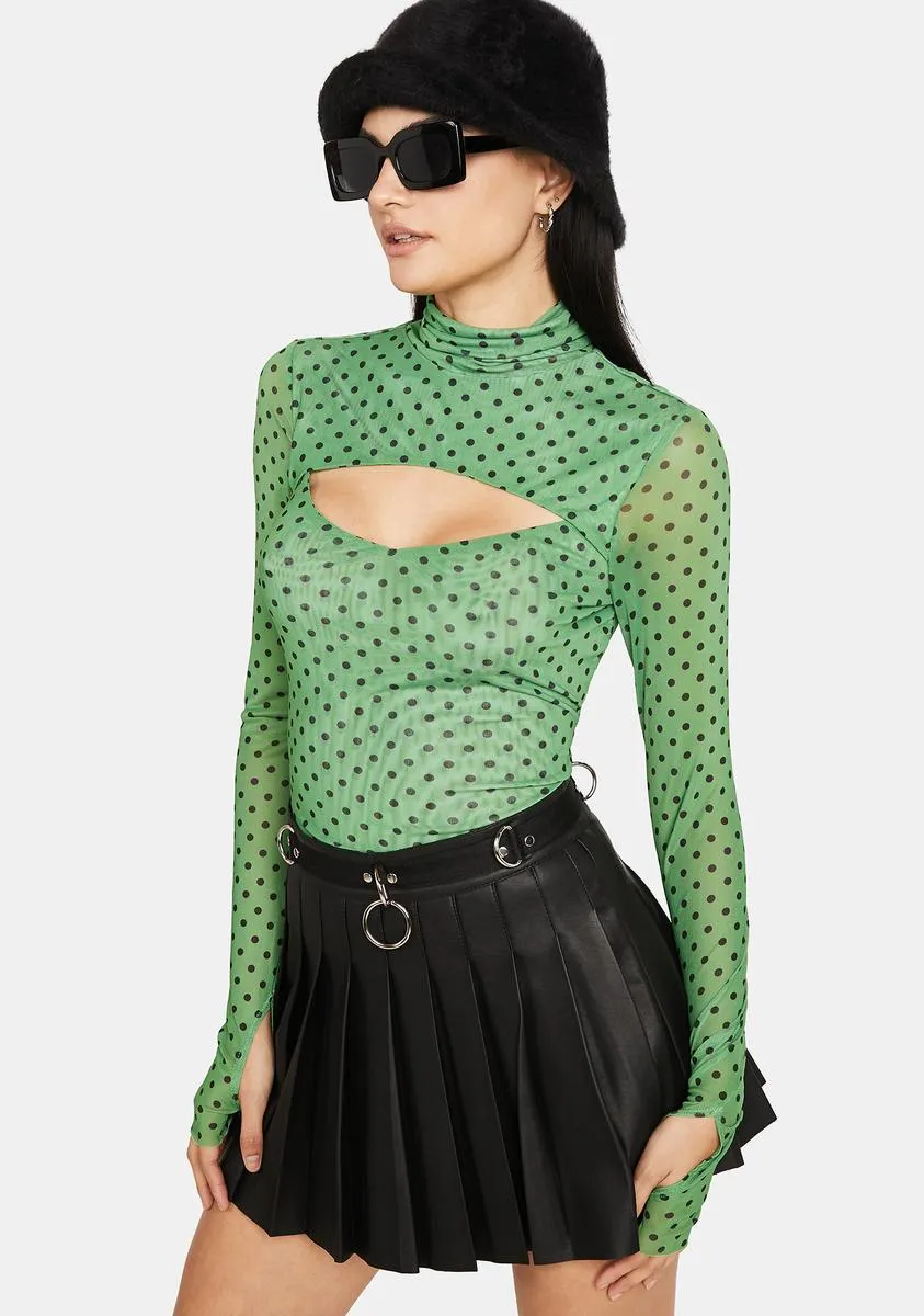 Vert Dawn Polka Dot Mesh Bodysuit sold by Dolls Kill product image thumbnail 2