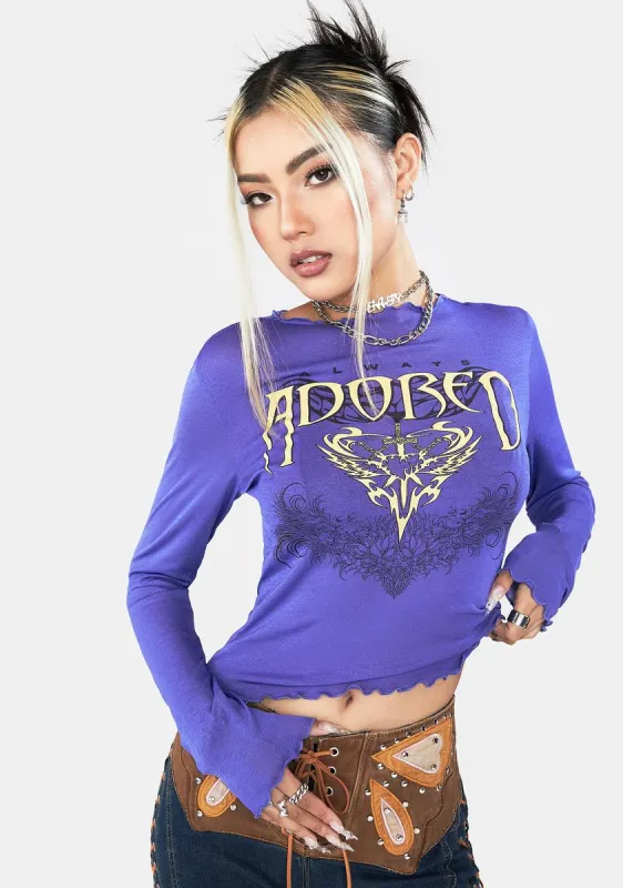 Always Adored Long Sleeve Top sold by Dolls Kill