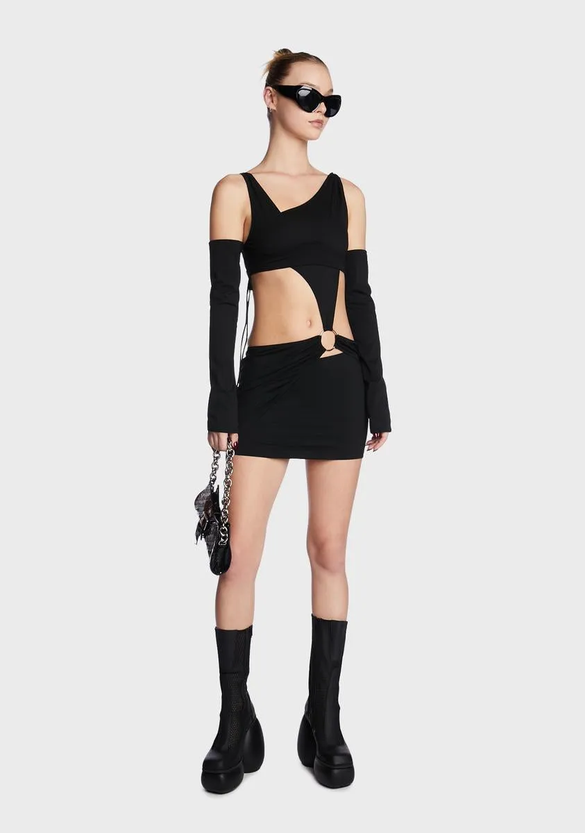 Bound By Time Dress And Gloves Set sold by Dolls Kill