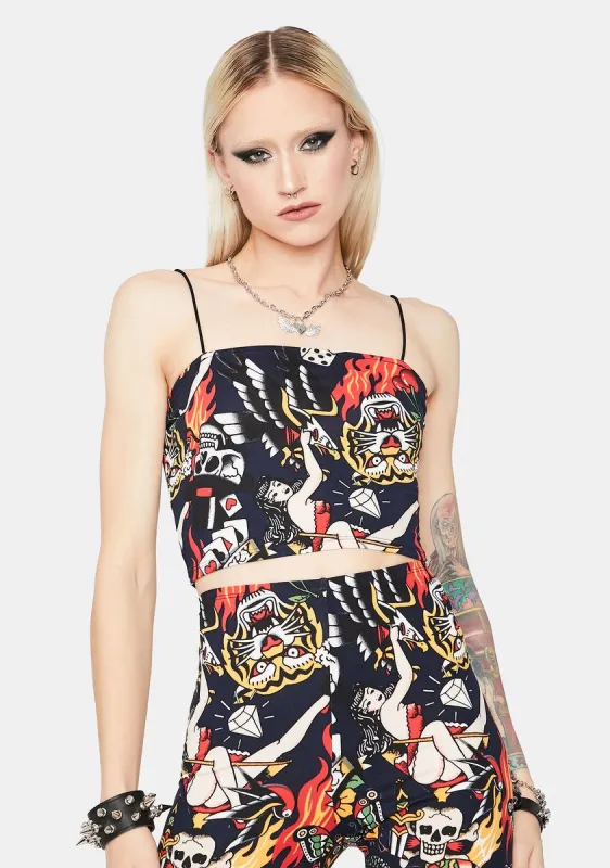 Take A Gamble Crop Tank sold by Dolls Kill
