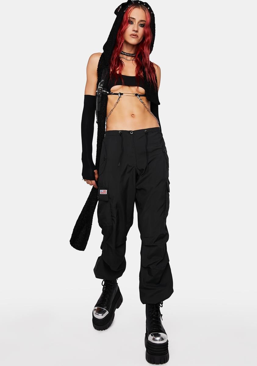 Black Silky Hipster Pants sold by Dolls Kill product image thumbnail 3