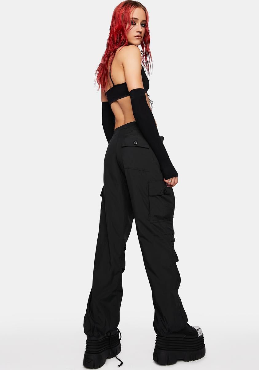 Black Silky Hipster Pants sold by Dolls Kill product image thumbnail 4