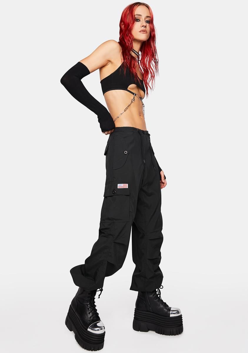 Black Silky Hipster Pants sold by Dolls Kill product image thumbnail 2