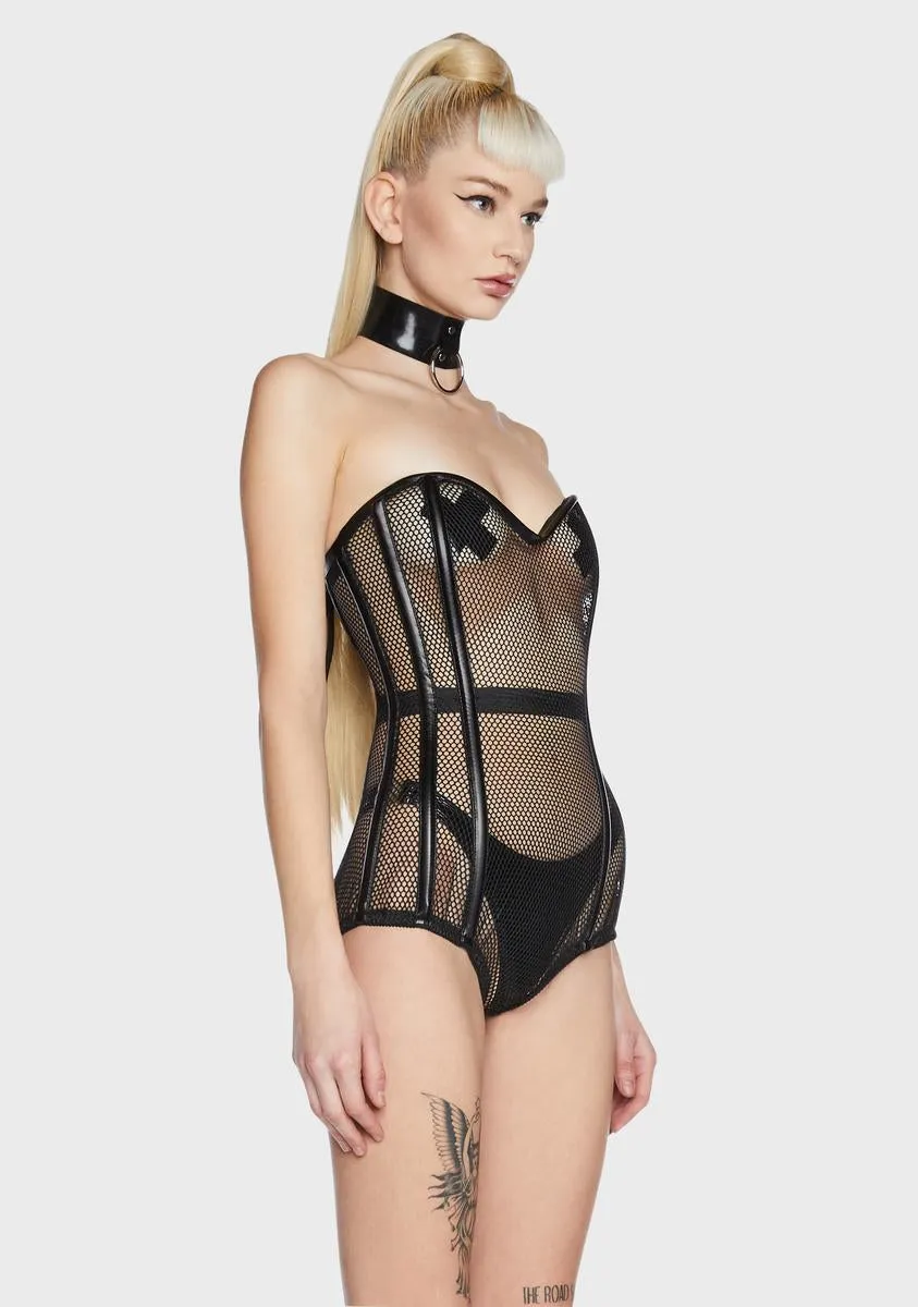 Top Drawer Fishnet Corseted Bodysuit sold by Dolls Kill product image thumbnail 3